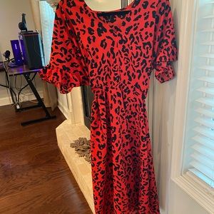 Red leopard print dress. Size XS.